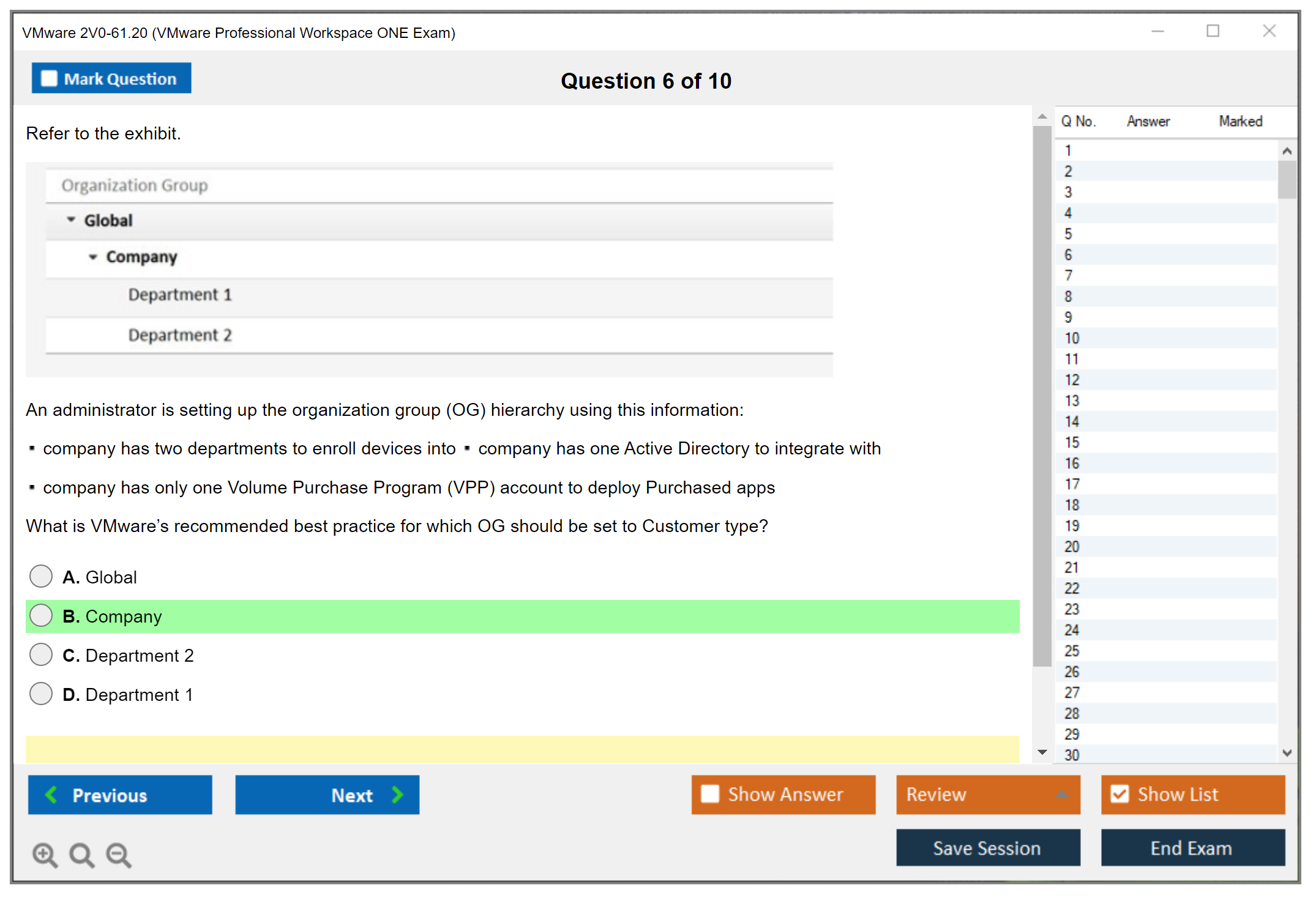 VMware 2V0-61.20 VMware Professional Workspace ONE Exam Practice test exam simulator test engine exam dumps questions answers Image 6