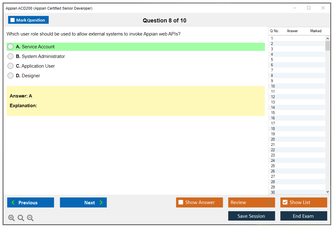 Appian ACD200 Appian Certified Senior Developer Practice test exam simulator test engine exam dumps questions answers Image 8