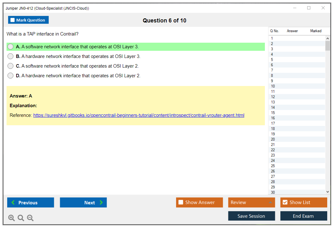 Juniper JN0-412 Cloud, Specialist (JNCIS-Cloud) Practice test exam simulator test engine exam dumps questions answers Image 6