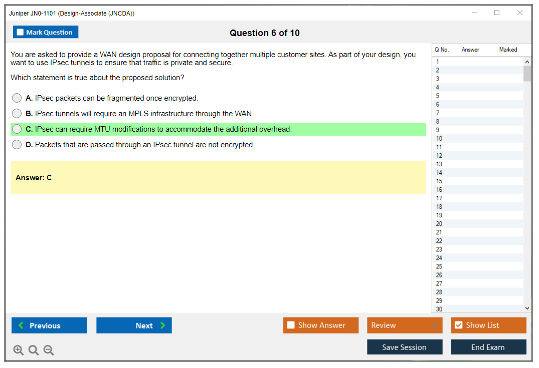 Juniper JN0-1101 Design-Associate (JNCDA) Practice test exam simulator test engine exam dumps questions answers Image 6