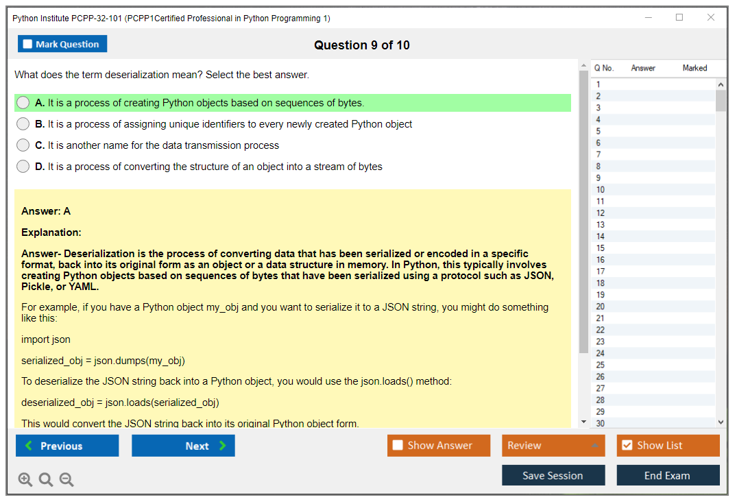 Python Institute PCPP-32-101 PCPP - Certified Professional in Python Programming 1 Practice test exam simulator test engine exam dumps questions answers Image 9