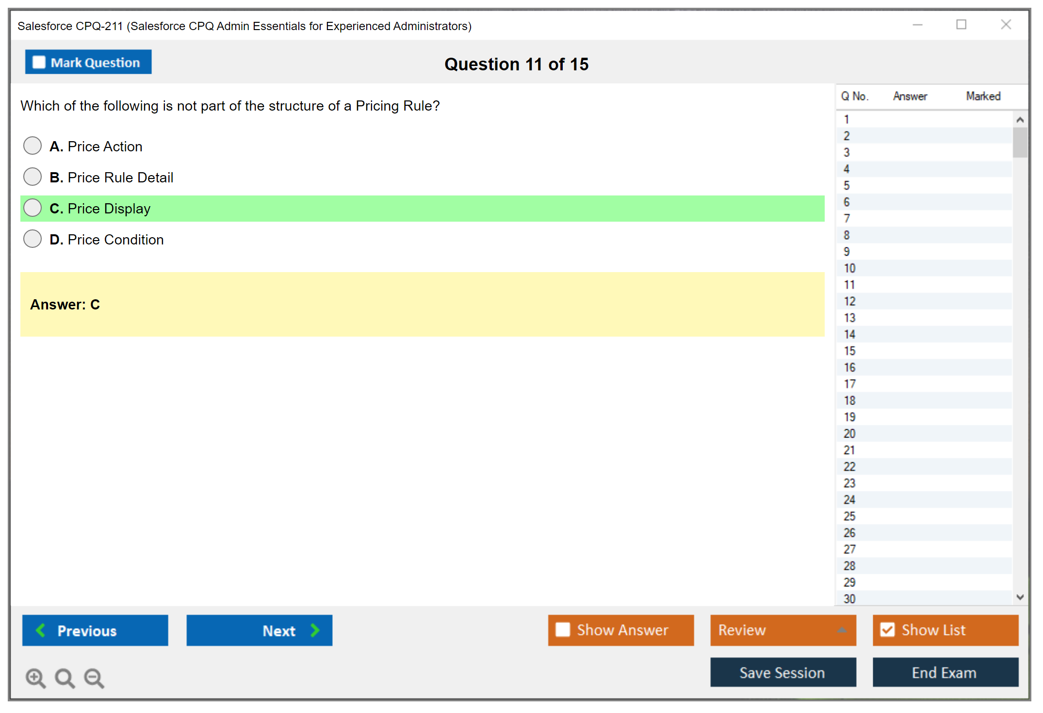 Salesforce CPQ-211 Salesforce CPQ Admin Essentials for Experienced Administrators Practice test exam simulator test engine exam dumps questions answers Image 11