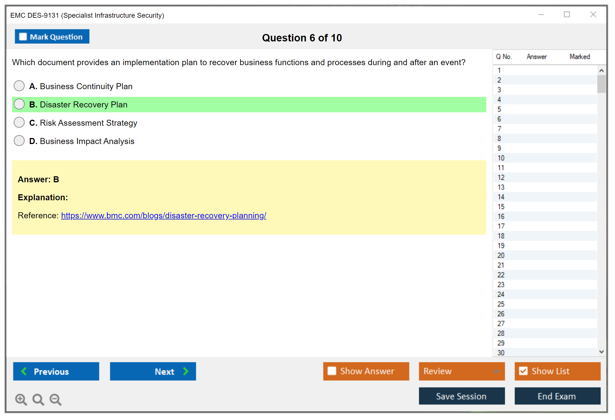 EMC DES-9131 Specialist - Infrastructure Security Exam Practice test exam simulator test engine exam dumps questions answers Image 6
