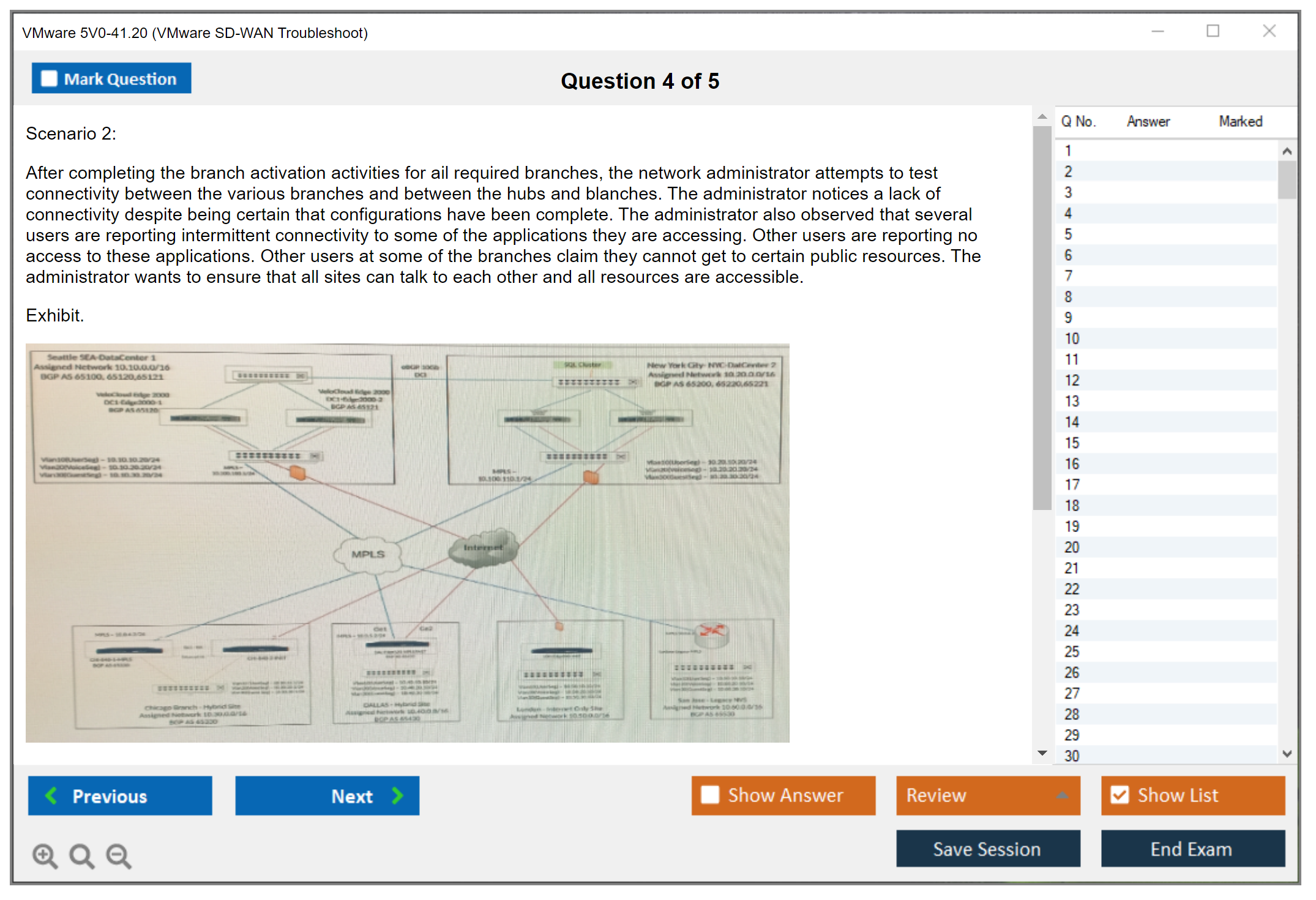 VMware 5V0-41.20 VMware SD-WAN Troubleshoot Practice test exam simulator test engine exam dumps questions answers Image 4
