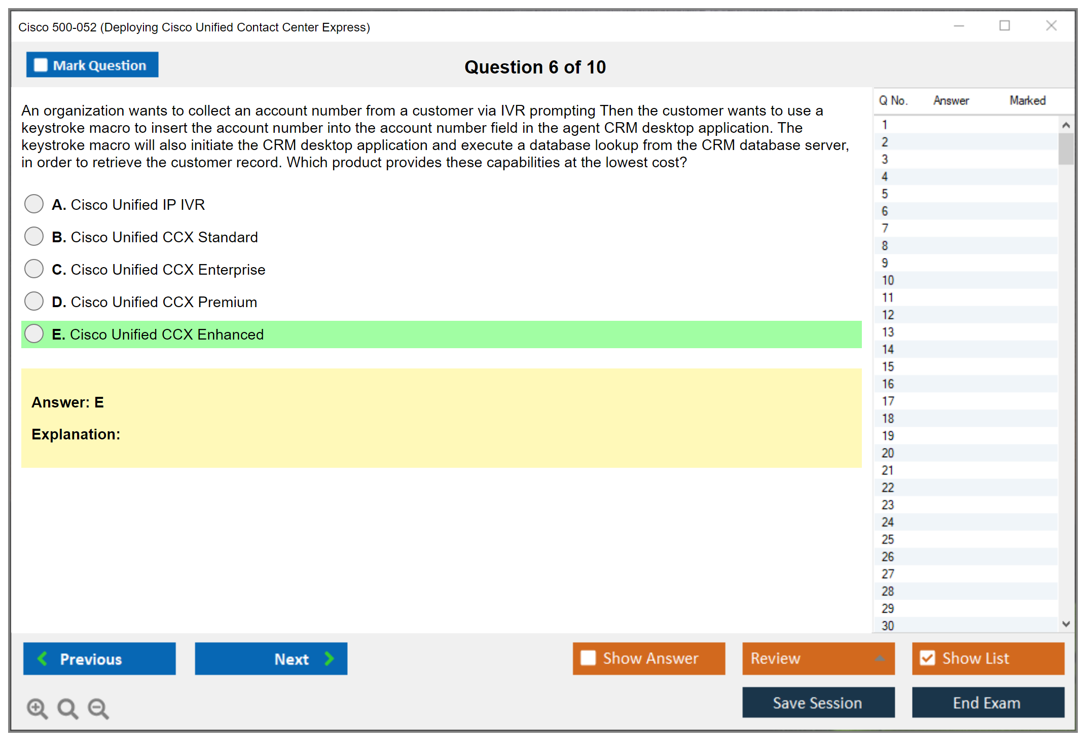 Cisco 500-052 Deploying Cisco Unified Contact Center Express Practice test exam simulator test engine exam dumps questions answers Image 6