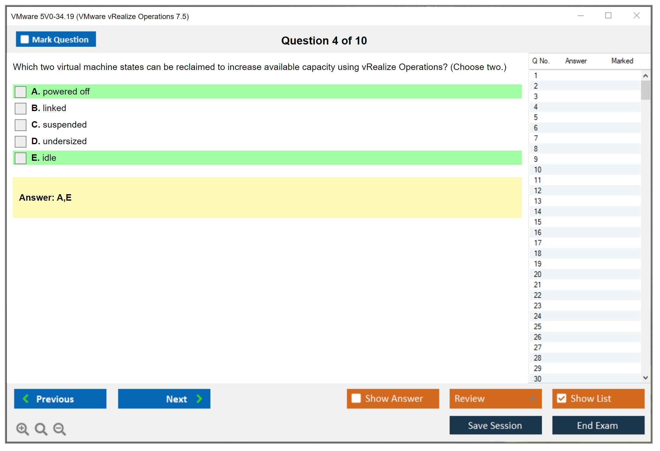 VMware 5V0-34.19 VMware vRealize Operations 7.5 Practice test exam simulator test engine exam dumps questions answers Image 4