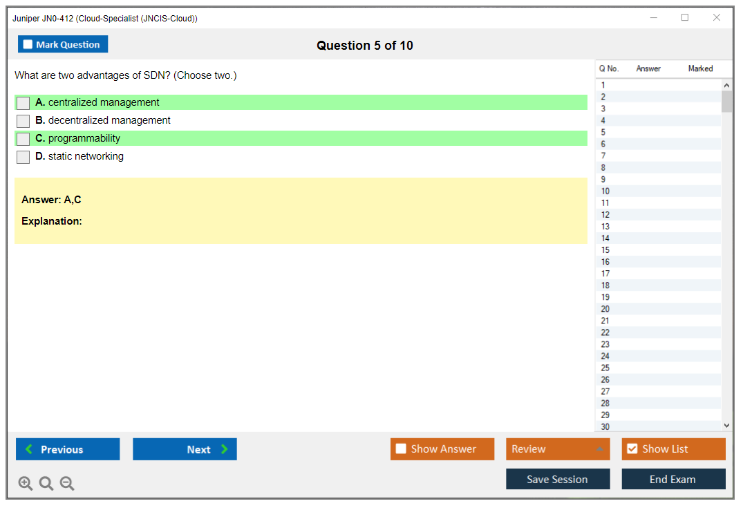 Juniper JN0-412 Cloud, Specialist (JNCIS-Cloud) Practice test exam simulator test engine exam dumps questions answers Image 5