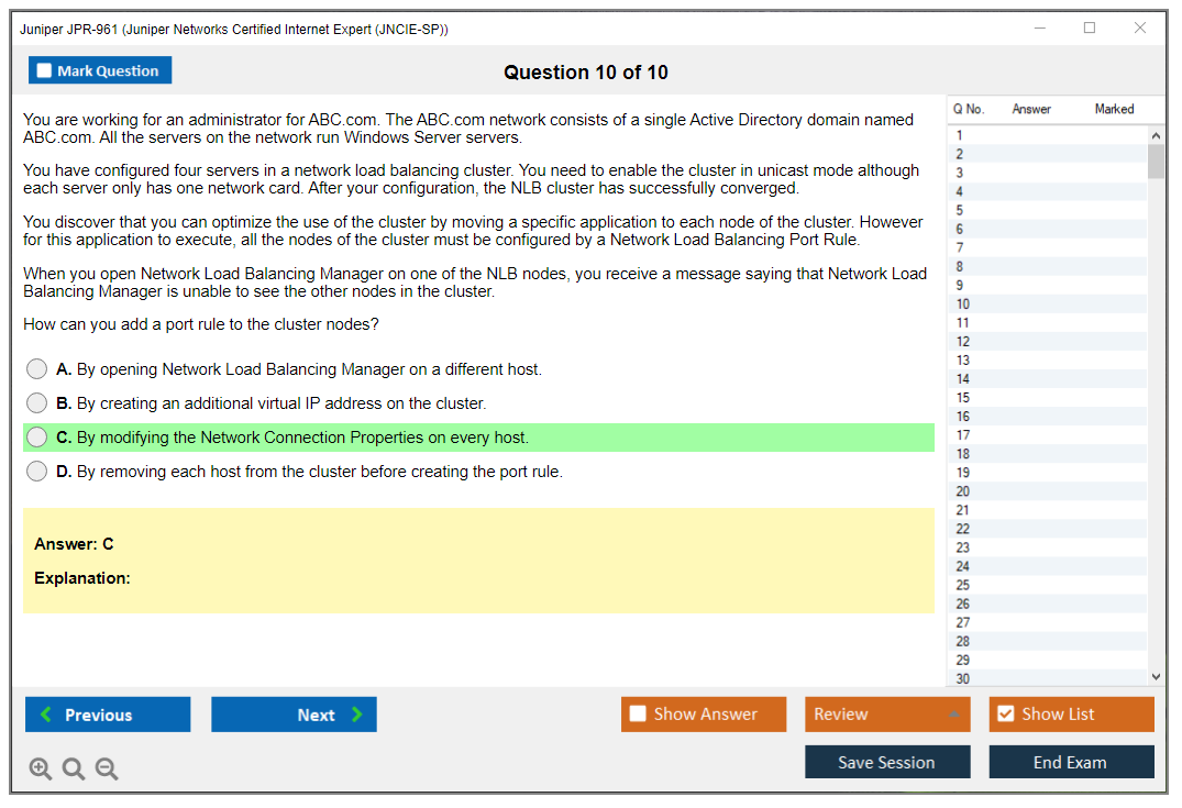 Juniper JPR-961 Juniper Networks Certified Internet Expert (JNCIE-SP) Practice test exam simulator test engine exam dumps questions answers Image 10