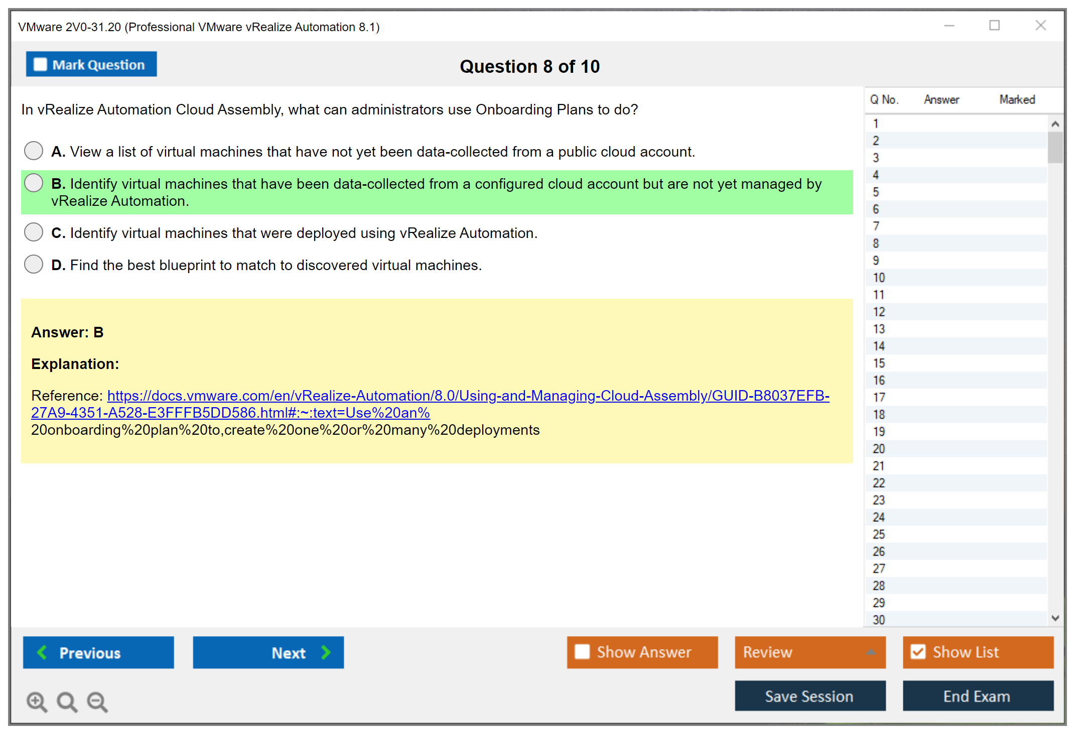 VMware 2V0-31.20 Professional VMware vRealize Automation 8.1 Practice test exam simulator test engine exam dumps questions answers Image 8