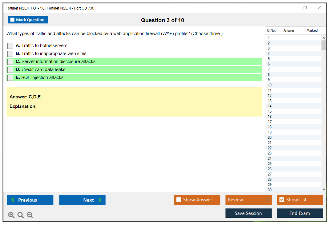 Fortinet NSE4_FGT-7.0 Fortinet NSE 4 - FortiOS 7.0 Practice test exam simulator test engine exam dumps questions answers Image 3