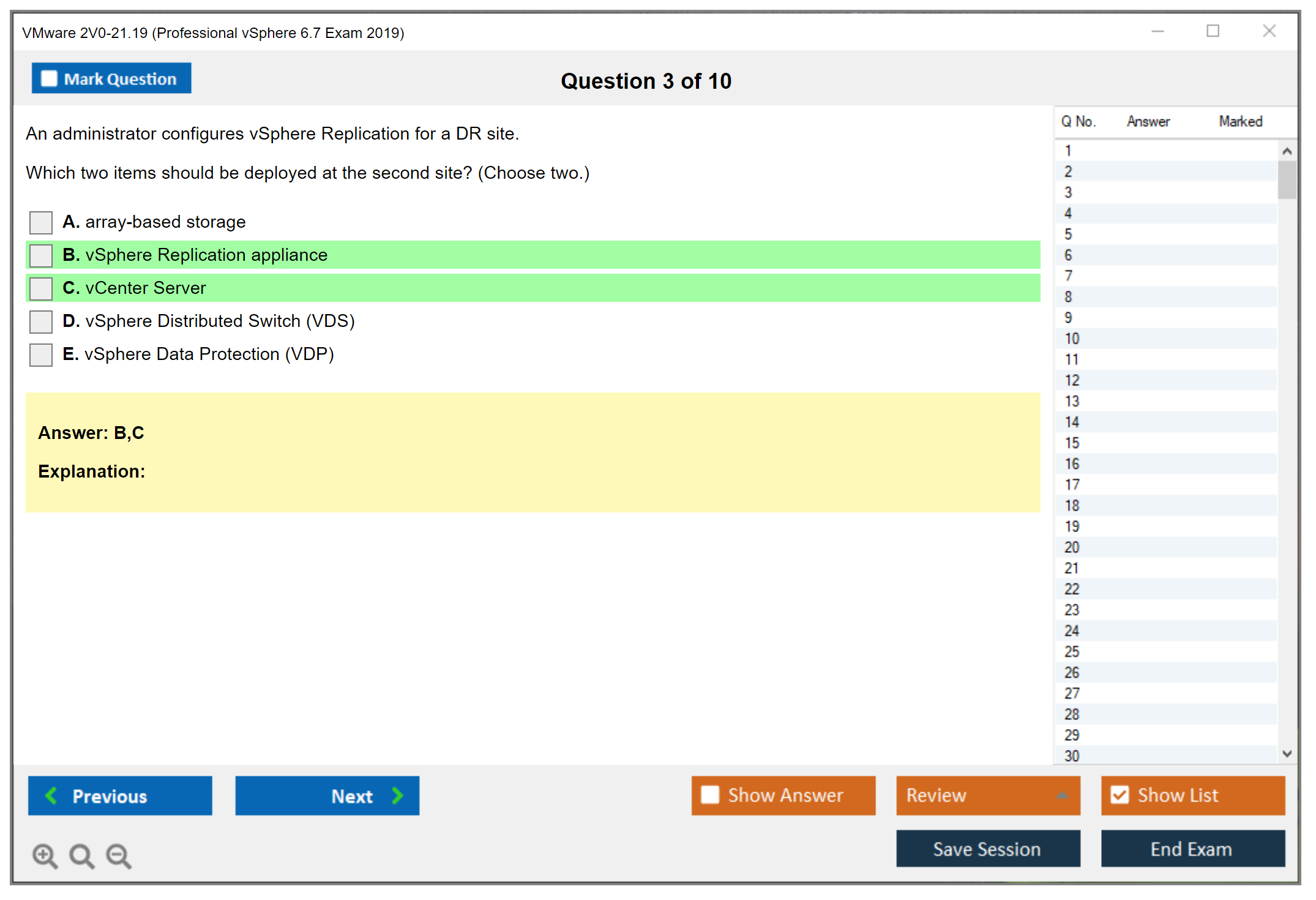 VMware 2V0-21.19 Professional vSphere 6.7 Exam 2019 Practice test exam simulator test engine exam dumps questions answers Image 3