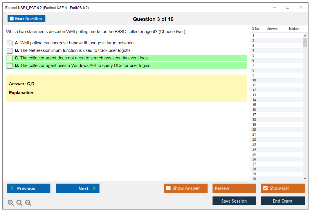 Fortinet NSE4_FGT-6.2 Fortinet NSE 4 - FortiOS 6.2 Practice test exam simulator test engine exam dumps questions answers Image 3