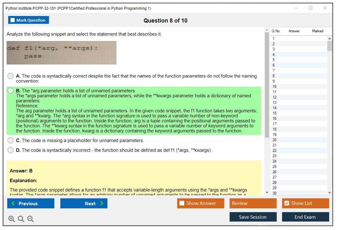 Python Institute PCPP-32-101 PCPP - Certified Professional in Python Programming 1 Practice test exam simulator test engine exam dumps questions answers Image 8