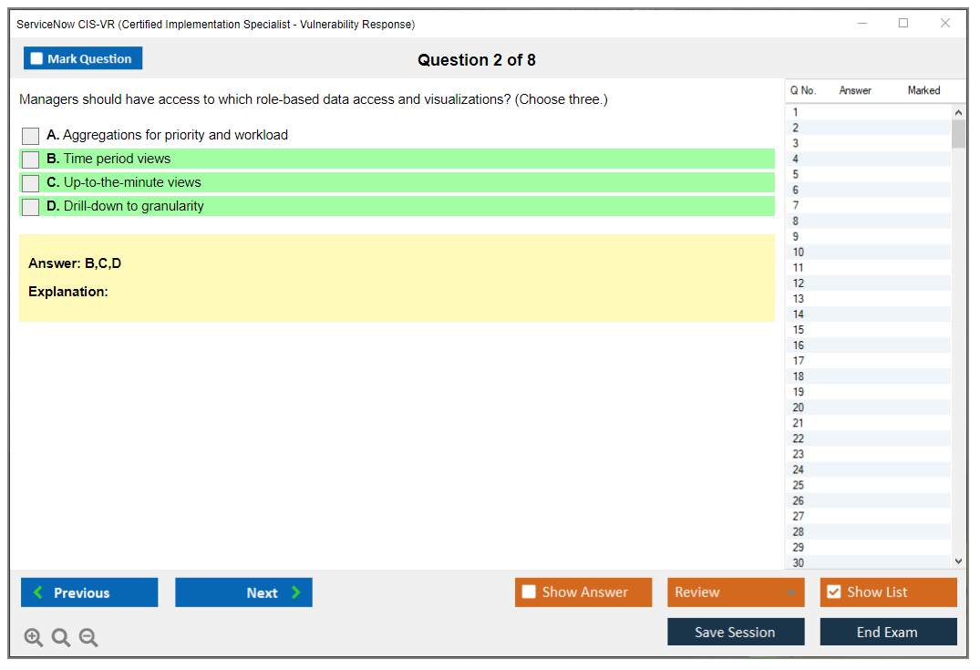 ServiceNow CIS-VR Certified Implementation Specialist - Vulnerability Response Practice test exam simulator test engine exam Prep practice test questions answers Image 2