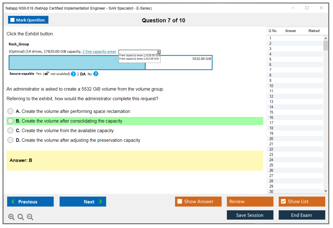 Netapp NS0-516 NetApp Certified Implementation Engineer - SAN Specialist - E-Series Practice test exam simulator test engine exam dumps questions answers Image 7