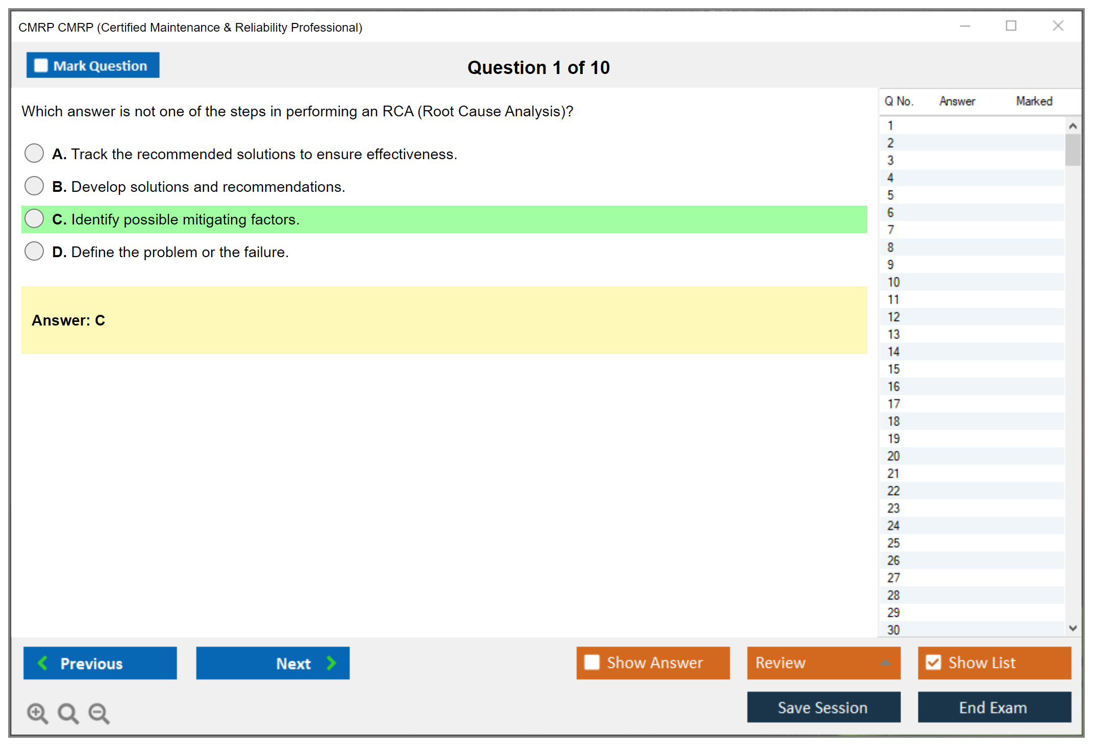CMRP CMRP Certified Maintenance & Reliability Professional Practice test exam simulator test engine exam Prep practice test questions answers Image 1