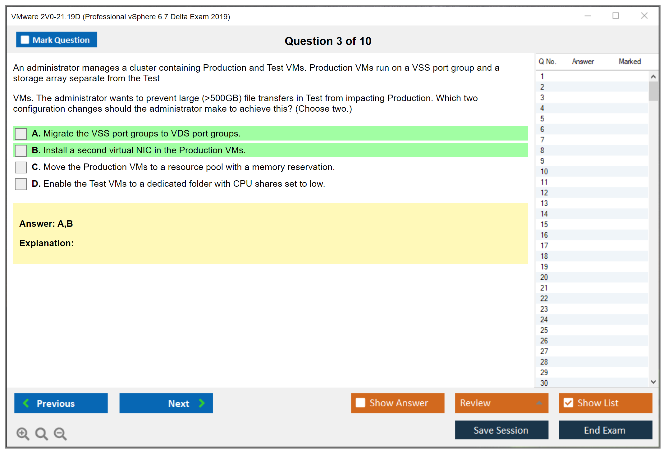 VMware 2V0-21.19D Professional vSphere 6.7 Delta Exam 2019 Practice test exam simulator test engine exam dumps questions answers Image 3