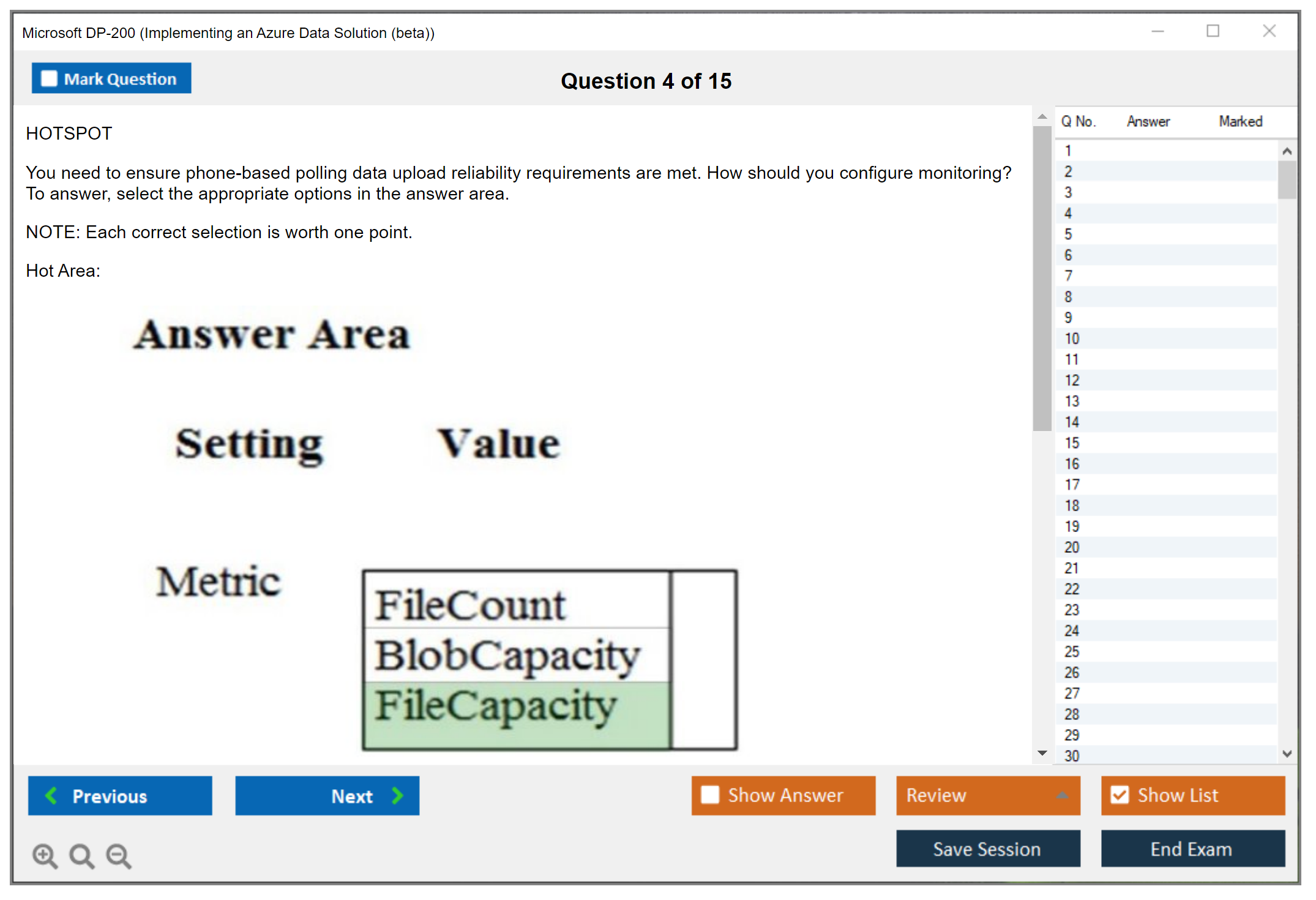 Microsoft DP-200 Implementing an Azure Data Solution  Practice test exam simulator test engine exam dumps questions answers Image 4