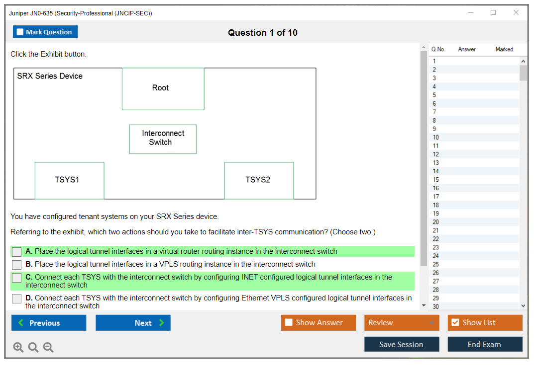 Juniper JN0-635 Security-Professional (JNCIP-SEC) Practice test exam simulator test engine exam dumps questions answers Image 1