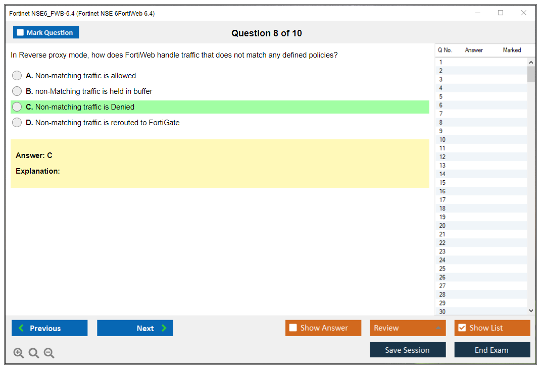 Fortinet NSE6_FWB-6.4 Fortinet NSE 6 - FortiWeb 6.4 Practice test exam simulator test engine exam dumps questions answers Image 8