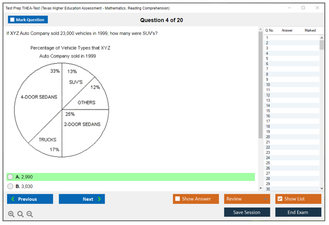 Test Prep THEA-Test Texas Higher Education Assessment - Mathematics, Reading Comprehension Practice test exam simulator test engine exam dumps questions answers Image 4