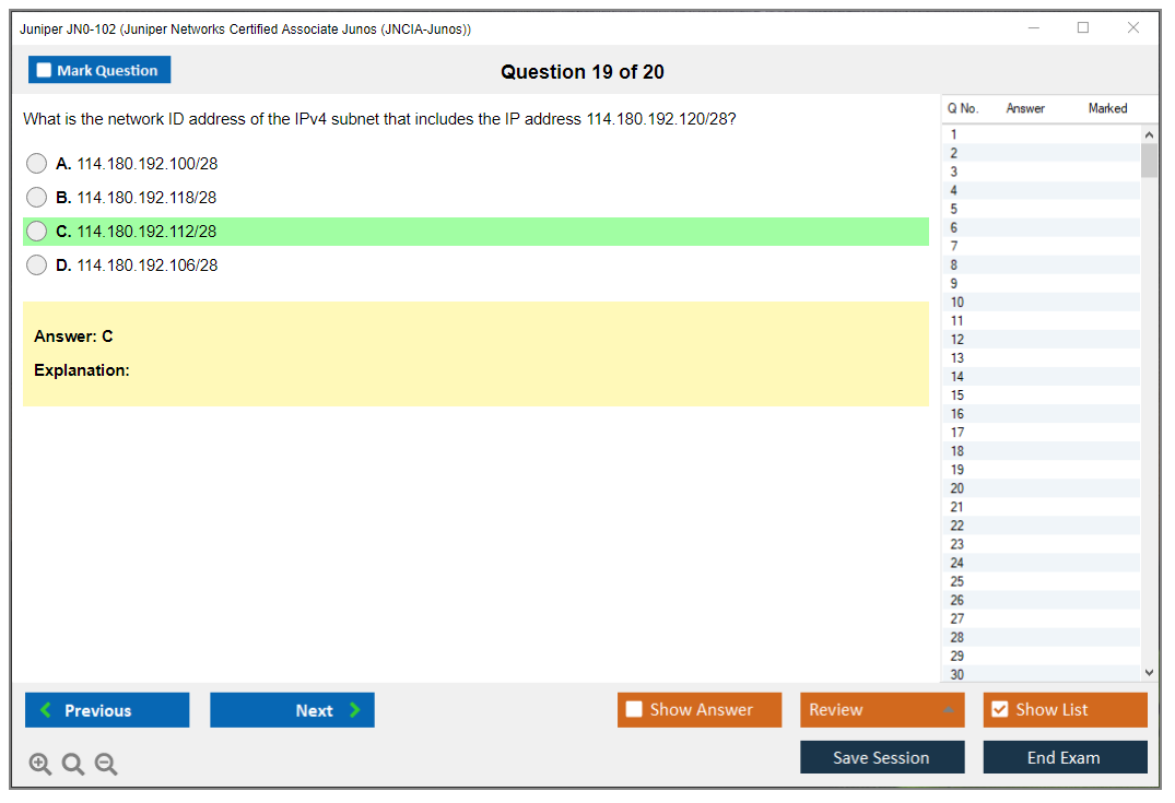 Juniper JN0-102 Juniper Networks Certified Associate Junos (JNCIA-Junos) Practice test exam simulator test engine exam dumps questions answers Image 19
