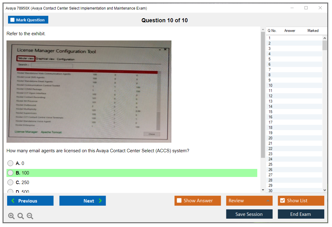 Avaya 78950X Avaya Contact Center Select Implementation and Maintenance Exam Practice test exam simulator test engine exam dumps questions answers Image 10