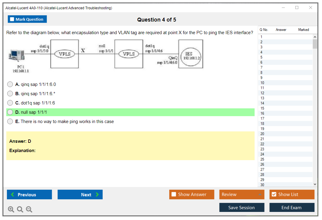 Alcatel-Lucent 4A0-110 Alcatel-Lucent Advanced Troubleshooting Practice test exam simulator test engine exam dumps questions answers Image 4