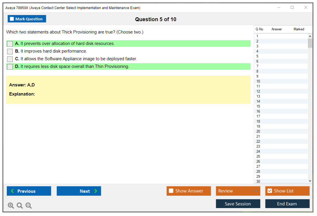 Avaya 78950X Avaya Contact Center Select Implementation and Maintenance Exam Practice test exam simulator test engine exam dumps questions answers Image 5