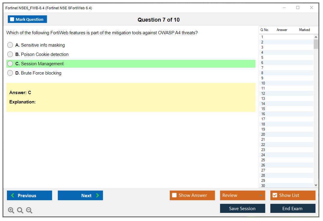 Fortinet NSE6_FWB-6.4 Fortinet NSE 6 - FortiWeb 6.4 Practice test exam simulator test engine exam dumps questions answers Image 7