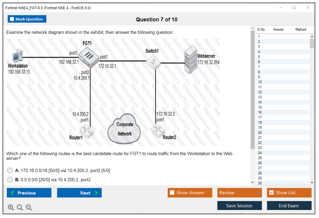 Fortinet NSE4_FGT-6.0 Fortinet NSE 4 - FortiOS 6.0 Practice test exam simulator test engine exam dumps questions answers Image 7