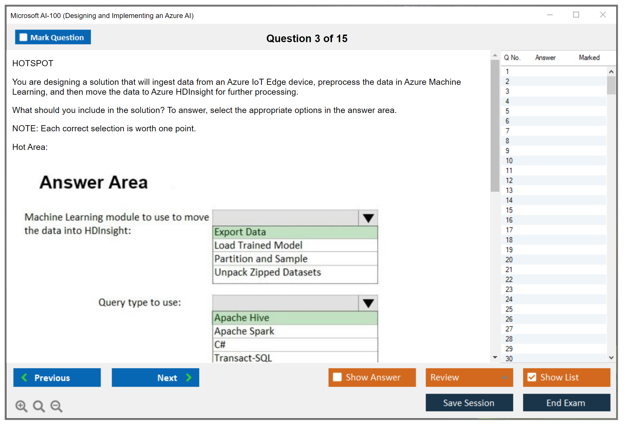 Microsoft AI-100 Designing and Implementing an Azure AI Practice test exam simulator test engine exam dumps questions answers Image 3