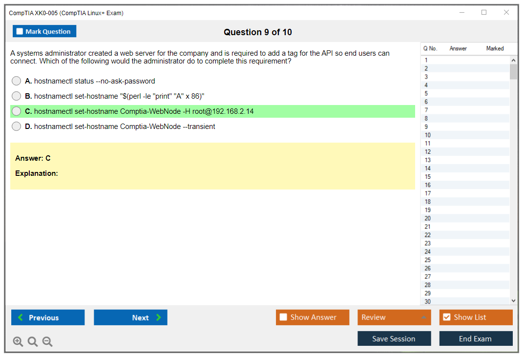 CompTIA XK0-005 CompTIA Linux+ Exam Practice test exam simulator test engine exam dumps questions answers Image 9
