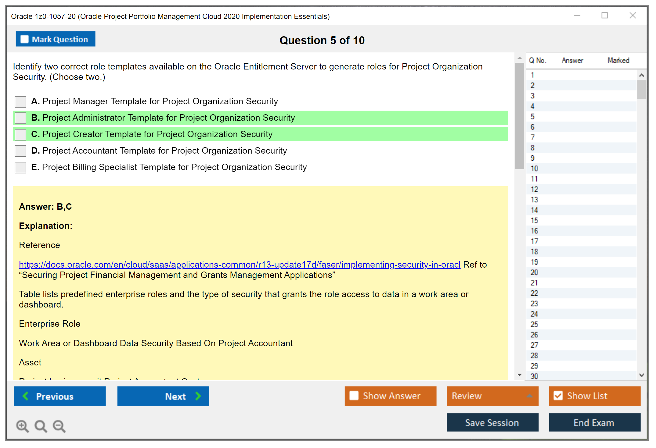 Oracle 1z0-1057-20 Oracle Project Portfolio Management Cloud 2020 Implementation Essentials Practice test exam simulator test engine exam dumps questions answers Image 5