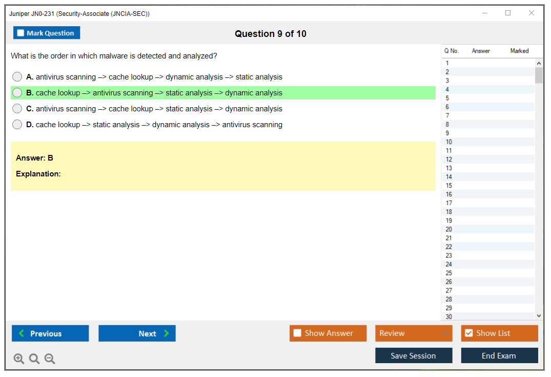 Juniper JN0-231 Security-Associate (JNCIA-SEC) Practice test exam simulator test engine exam dumps questions answers Image 9