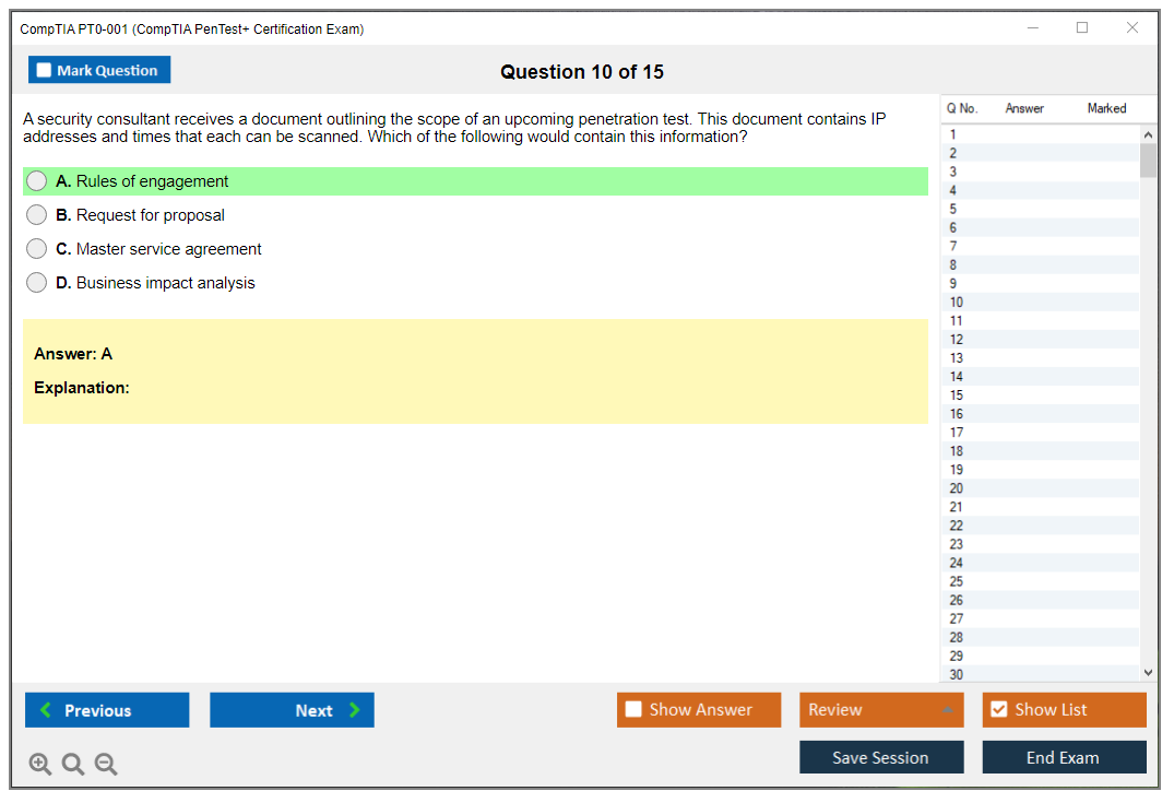 CompTIA PT0-001 CompTIA PenTest+ Certification Exam Practice test exam simulator test engine exam dumps questions answers Image 10
