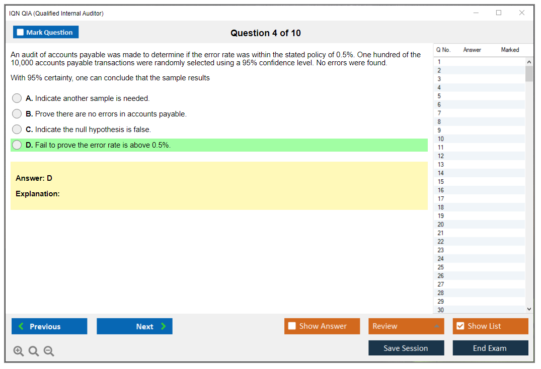IQN QIA Qualified Internal Auditor Practice test exam simulator test engine exam Prep practice test questions answers Image 4