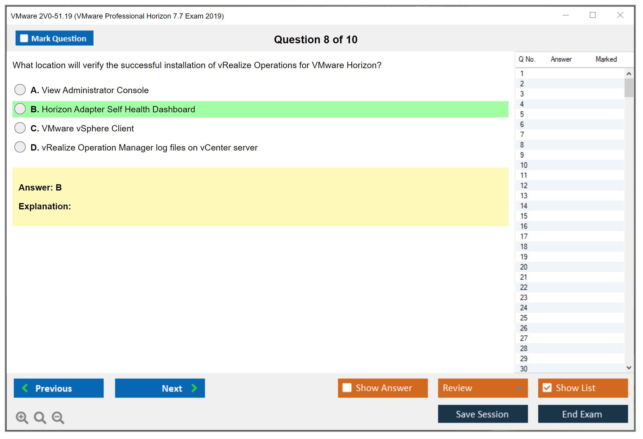 VMware 2V0-51.19 VMware Professional Horizon 7.7 Exam 2019 Practice test exam simulator test engine exam dumps questions answers Image 8