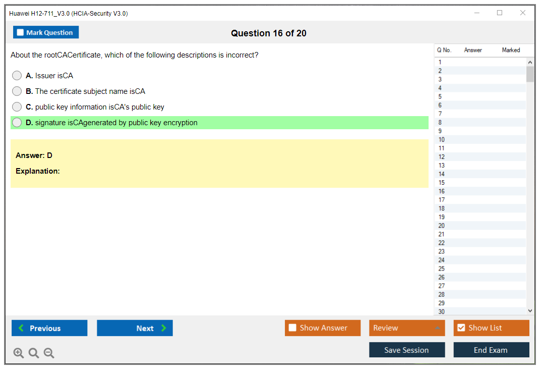 Huawei H12-711_V3.0 HCIA-Security V3.0 Practice test exam simulator test engine exam dumps questions answers Image 16