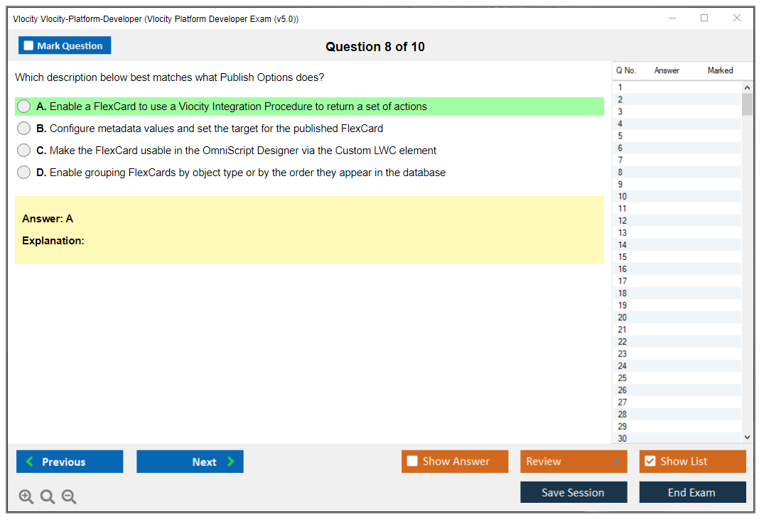 Vlocity Vlocity-Platform-Developer Vlocity Platform Developer Exam (v5.0) Practice test exam simulator test engine exam dumps questions answers Image 8