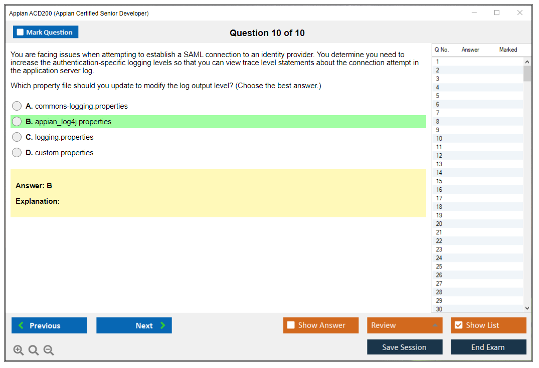 Appian ACD200 Appian Certified Senior Developer Practice test exam simulator test engine exam dumps questions answers Image 10