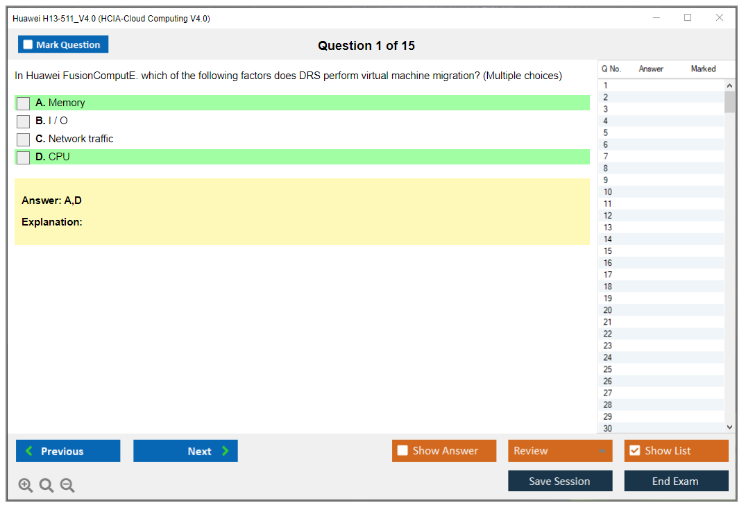 Huawei H13-511_V4.0 HCIA-Cloud Computing V4.0 Practice test exam simulator test engine exam dumps questions answers Image 1