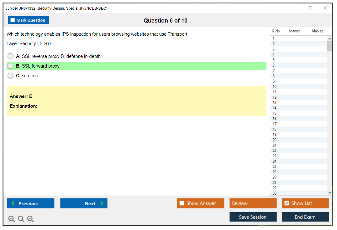 Juniper JN0-1332 Security Design. Specialist (JNCDS-SEC) Practice test exam simulator test engine exam dumps questions answers Image 6
