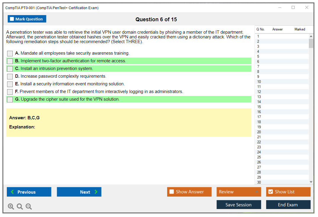 CompTIA PT0-001 CompTIA PenTest+ Certification Exam Practice test exam simulator test engine exam dumps questions answers Image 6