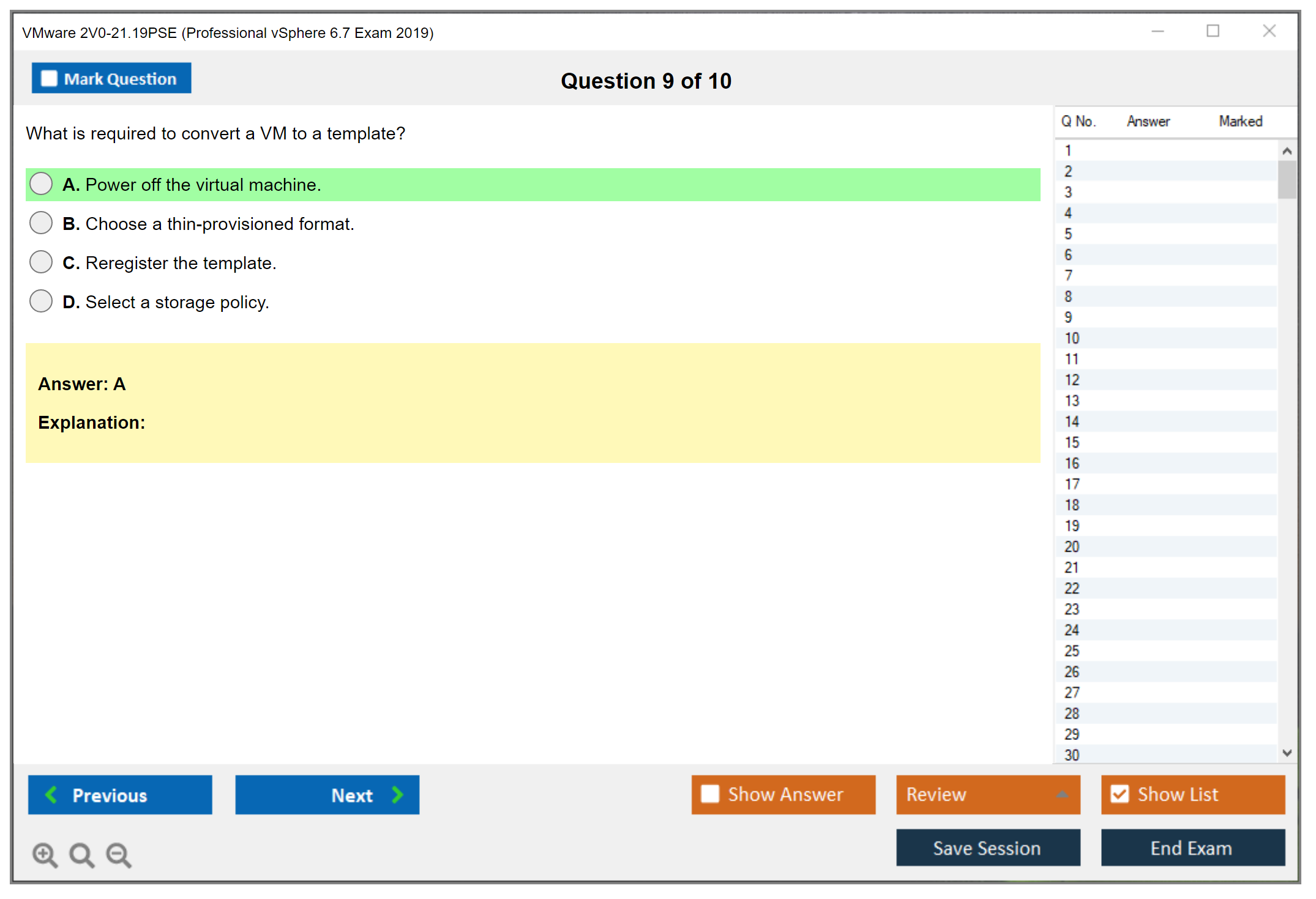 VMware 2V0-21.19PSE Professional vSphere 6.7 Exam 2019 Practice test exam simulator test engine exam dumps questions answers Image 9