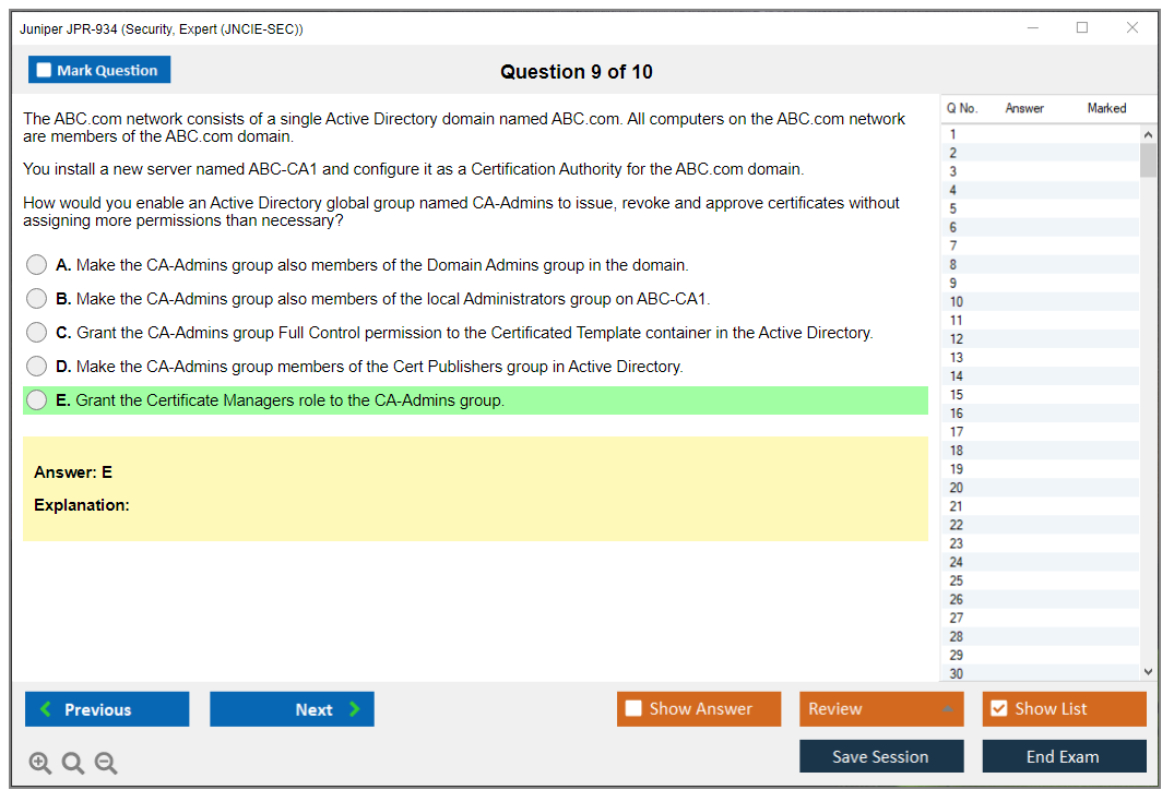 Juniper JPR-934 Security, Expert (JNCIE-SEC) Practice test exam simulator test engine exam dumps questions answers Image 9
