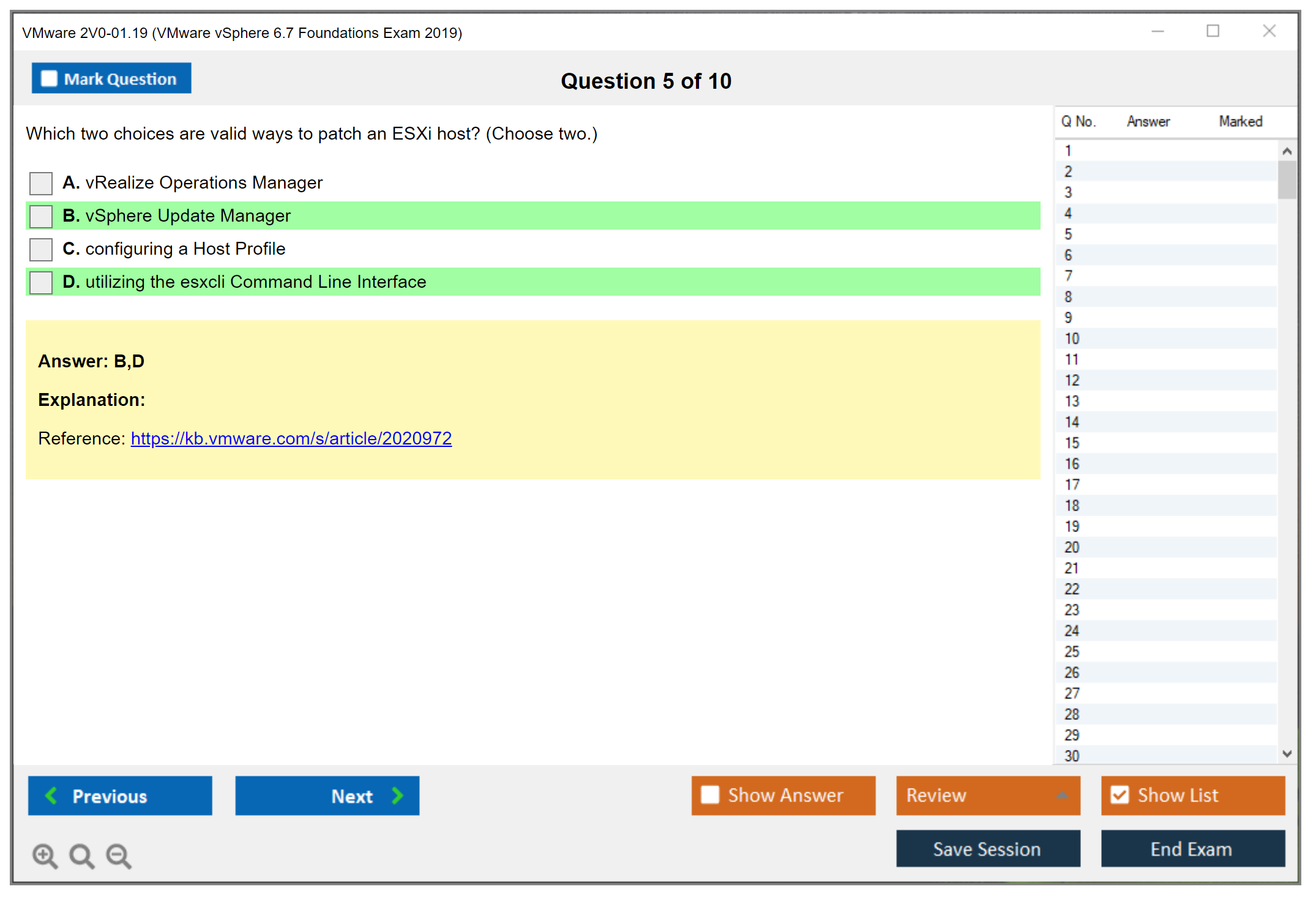 VMware 2V0-01.19 VMware vSphere 6.7 Foundations Exam 2019 Practice test exam simulator test engine exam dumps questions answers Image 5