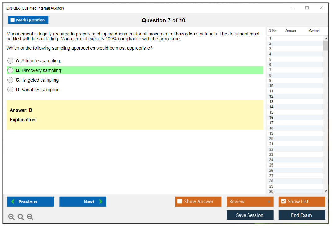 IQN QIA Qualified Internal Auditor Practice test exam simulator test engine exam Prep practice test questions answers Image 7