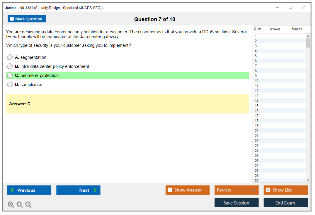 Juniper JN0-1331 Security Design - Specialist (JNCDS-SEC) Practice test exam simulator test engine exam dumps questions answers Image 7