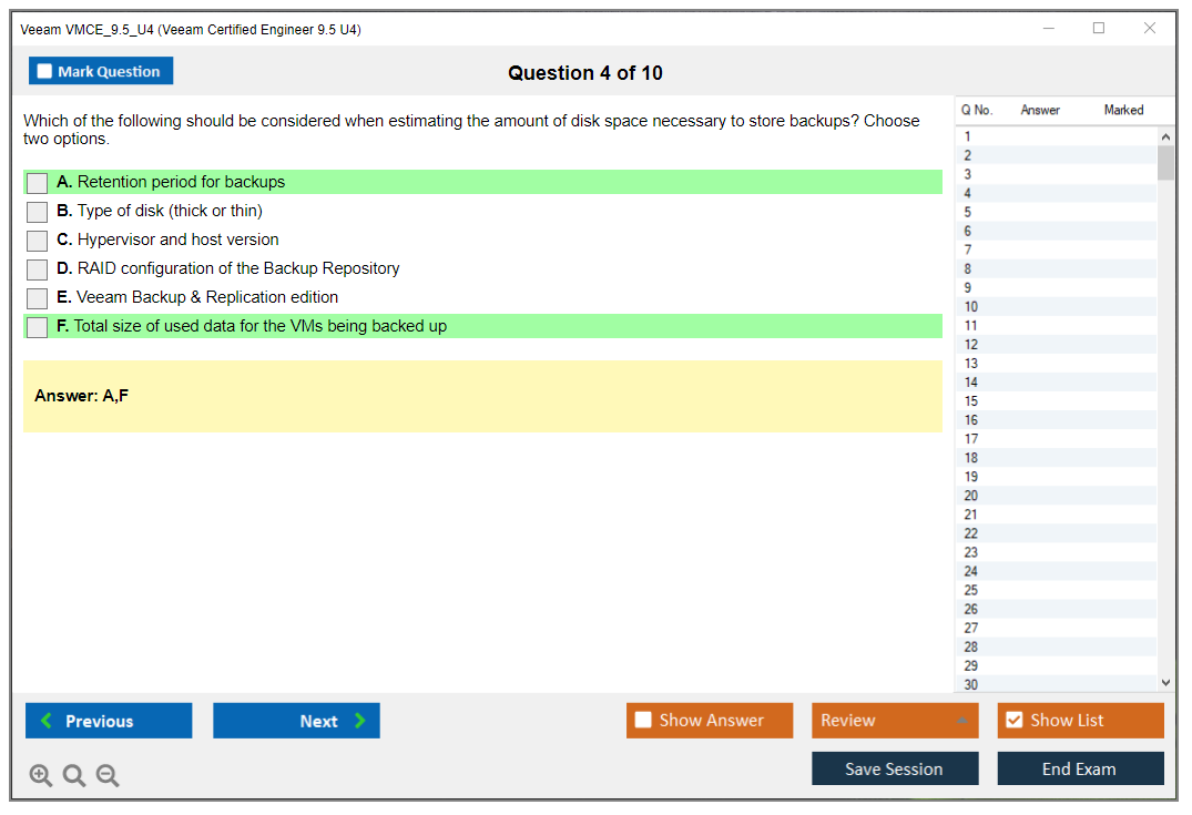 Veeam VMCE_9.5_U4 Veeam Certified Engineer 9.5 U4 Practice test exam simulator test engine exam dumps questions answers Image 4